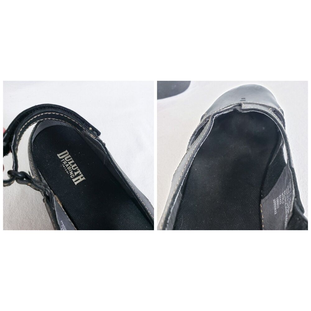 Duluth Trading Andina Sandals Womens 8.5 Black Leather Ankle Strap Comfort Gorp - Picture 7 of 8